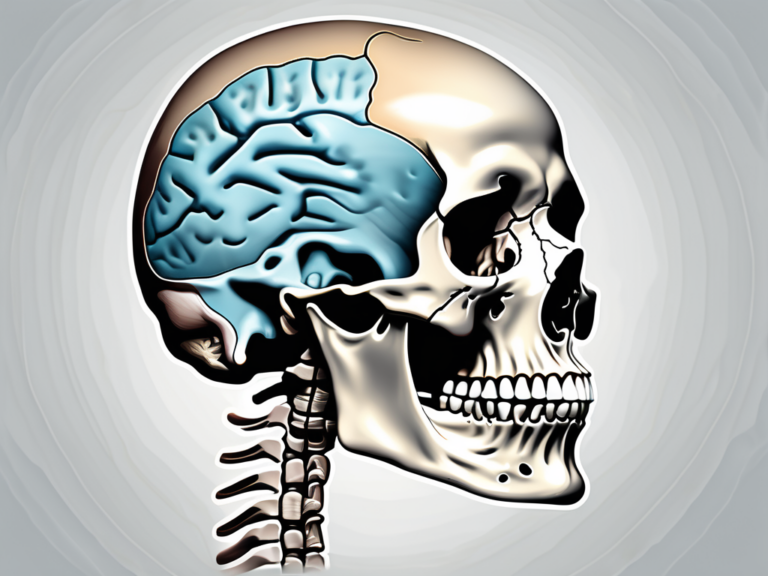 The human skull showing the mandibular nerve wrapping around the mandible (lower jawbone)