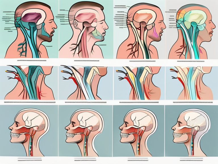 The mandibular nerve showing different stages of healing