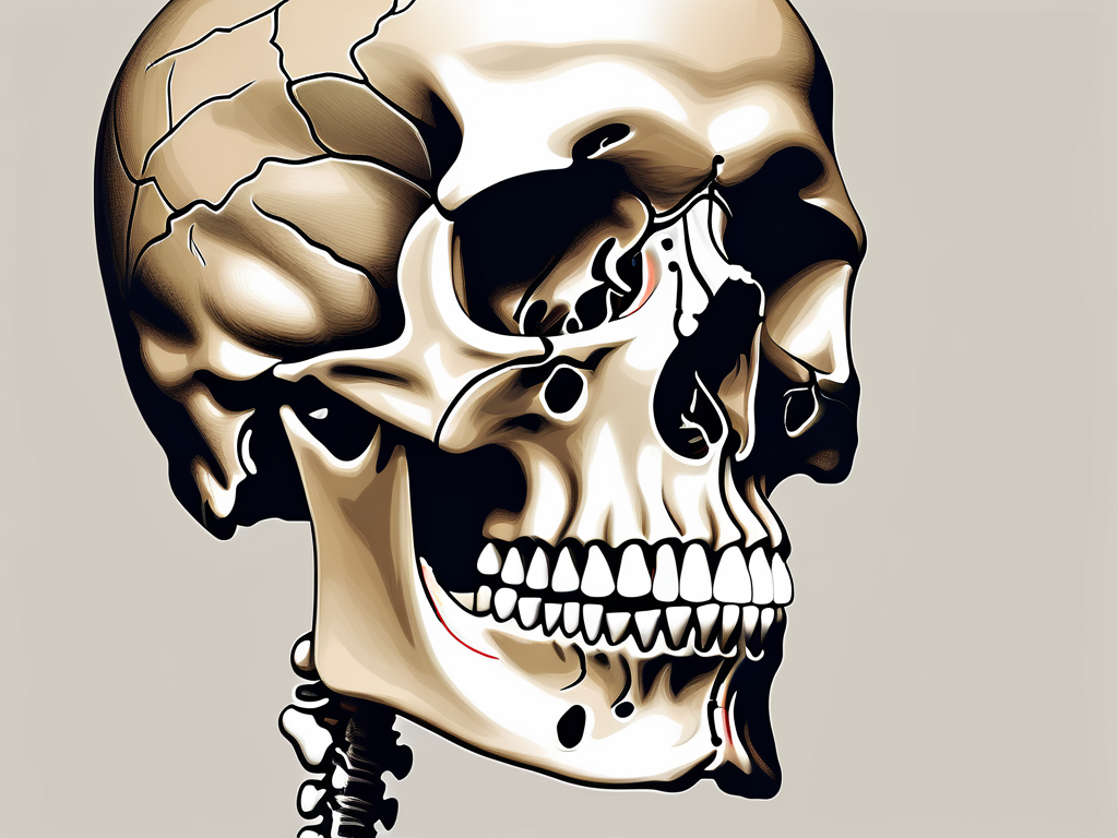 A detailed human skull