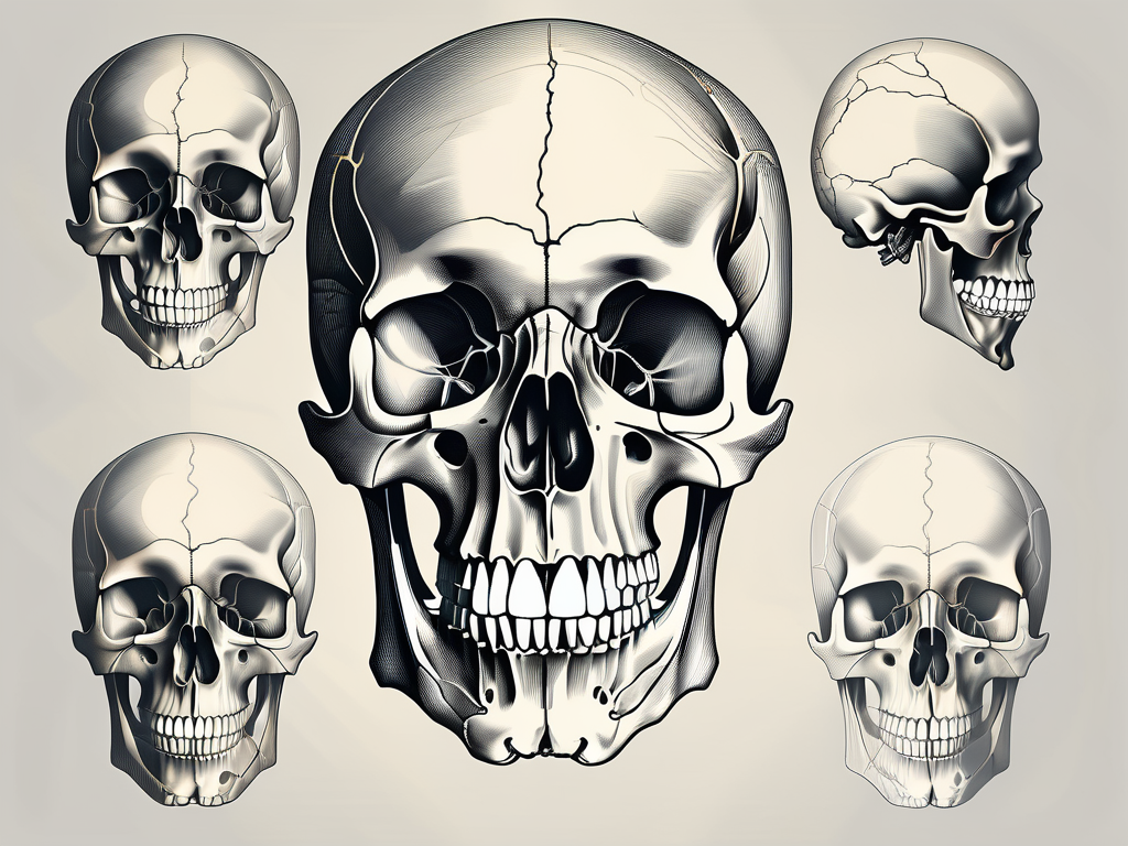 A detailed human skull