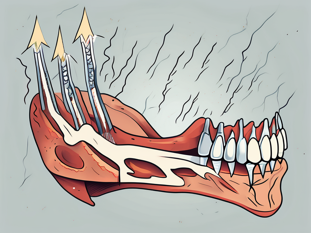 A cross-section of the jaw