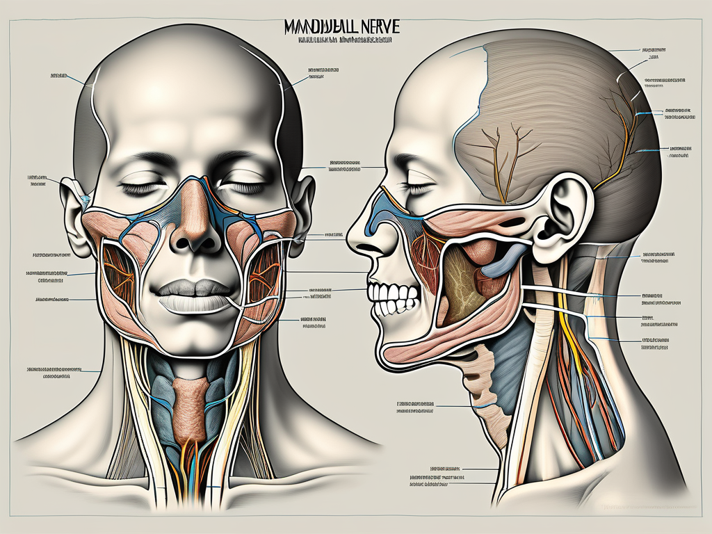 The mandibular nerve highlighting its largest branch