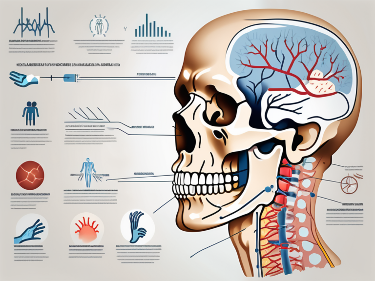 A human mandible with the mandibular nerve highlighted