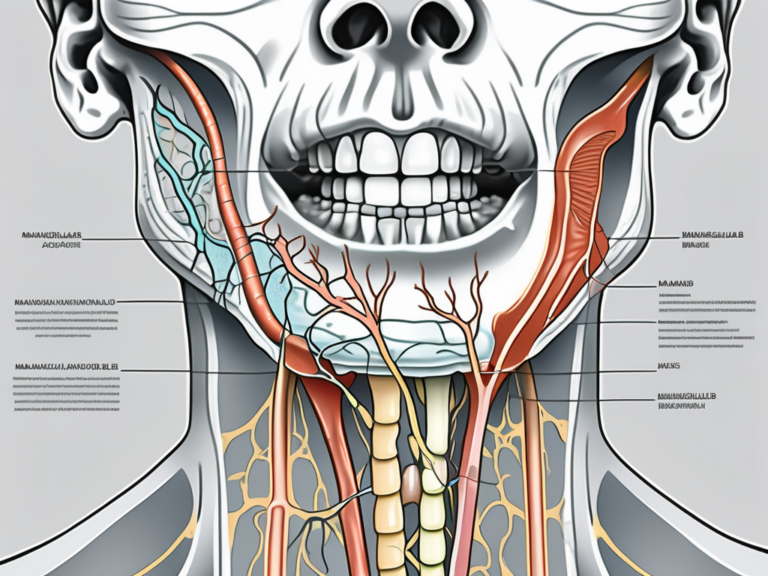 A detailed anatomical diagram of the mandibular nerve