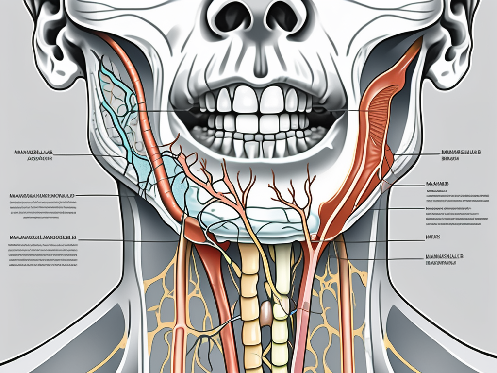 A detailed anatomical diagram of the mandibular nerve