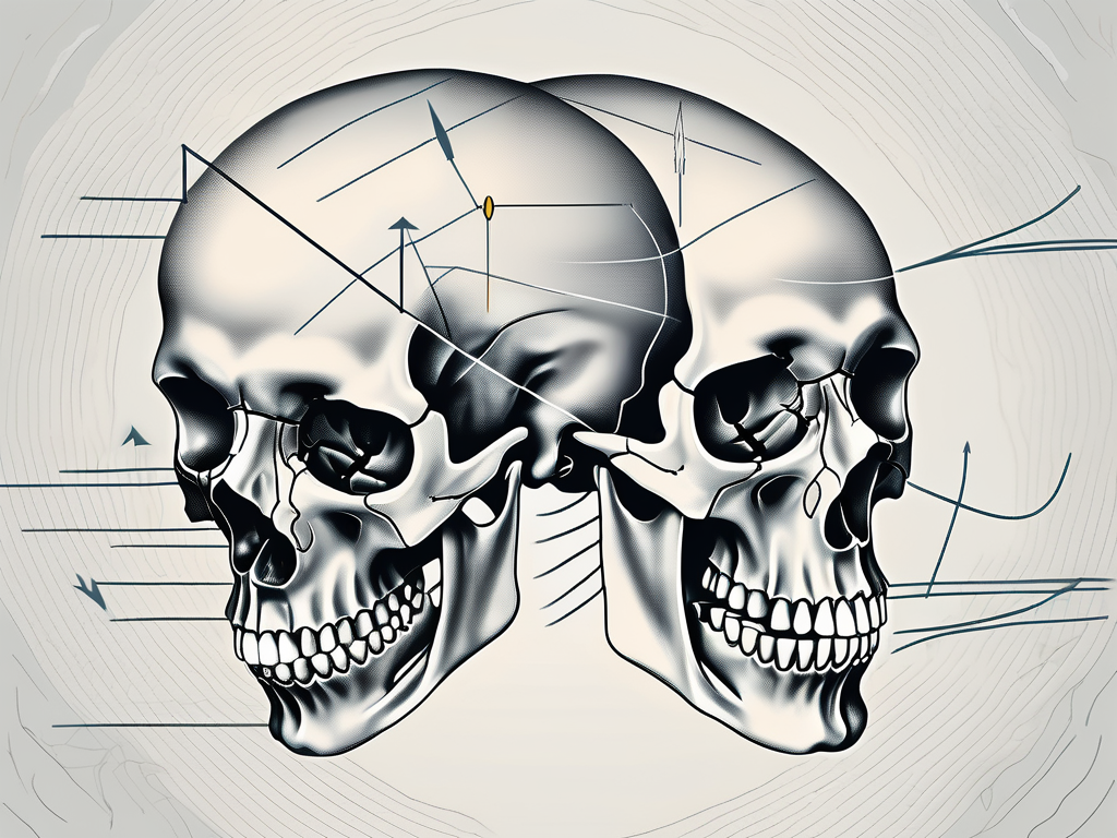 The human skull with a focus on the mandibular nerve