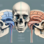 The trigeminal nerve highlighting its three divisions with the mandibular nerve specifically emphasized