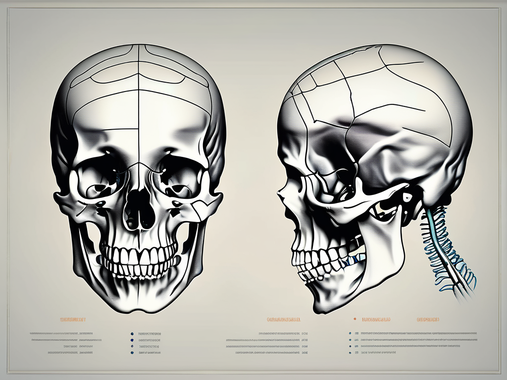 The human skull with a focus on the cranial nerves