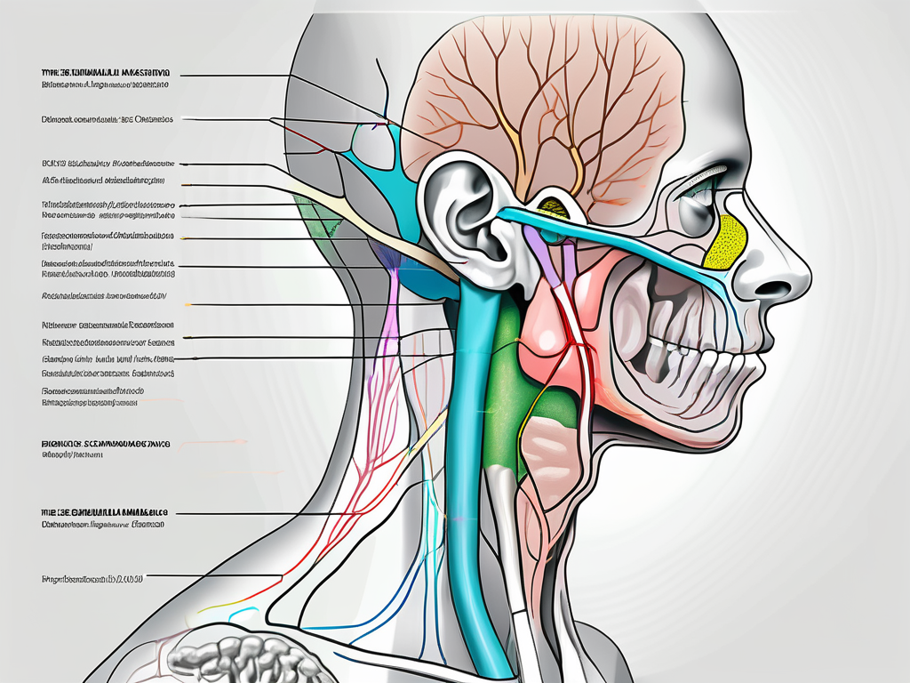 The trigeminal nerve highlighting the mandibular division